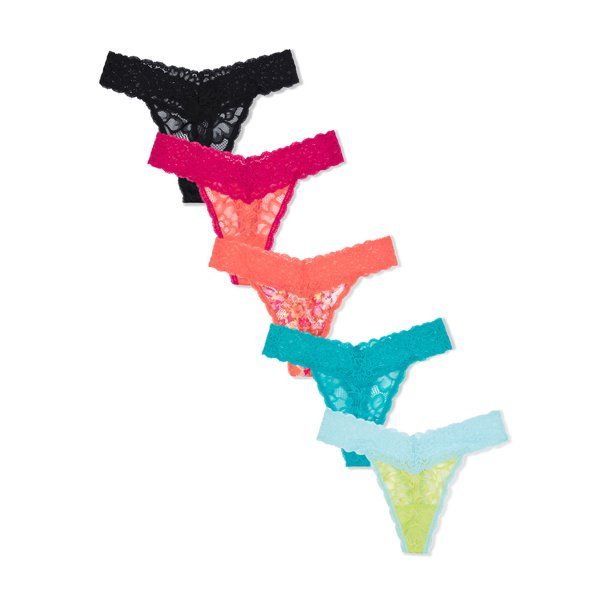 No Boundaries Women's Lace Thong Panties, 5-Pack - Walmart.com | Walmart (US)