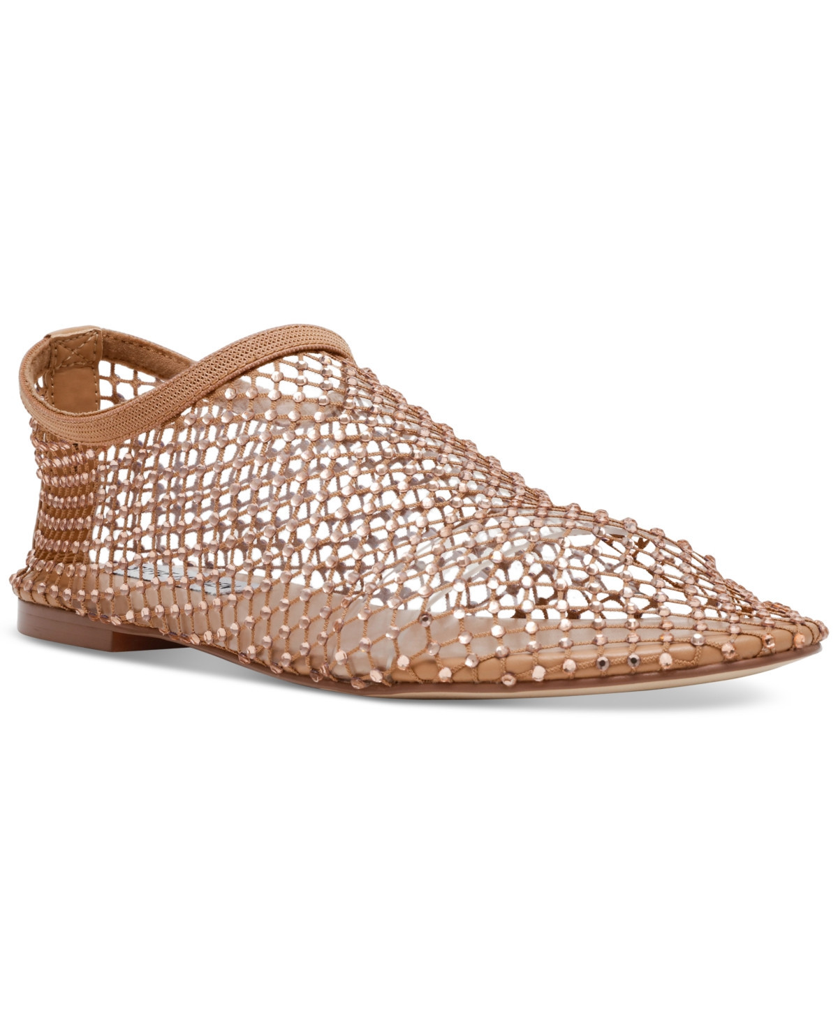 Steve Madden Women's Mino Mesh Rhinestone Flats - Blush/Rhinestone | Macy's