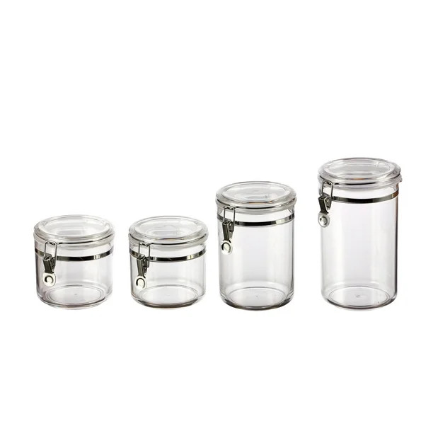 Mainstays 4-Piece 24.9-Cup Canister Set, Clear Food Storage Containers - Walmart.com | Walmart (US)