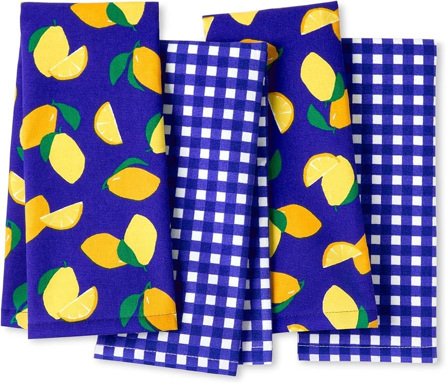 Kate Spade New York Lemon Party and Spring Gingham Kitchen Towels 4-Pack Set, Absorbent 100% Cott... | Amazon (US)