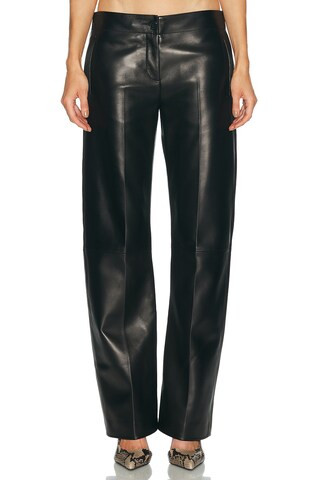 KHAITE Mita Leather Pant in Black | FWRD 