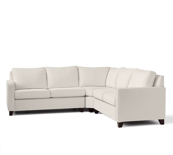 Cameron Square Arm Upholstered 3-Piece L-Shaped Sectional with Wedge | Pottery Barn (US)
