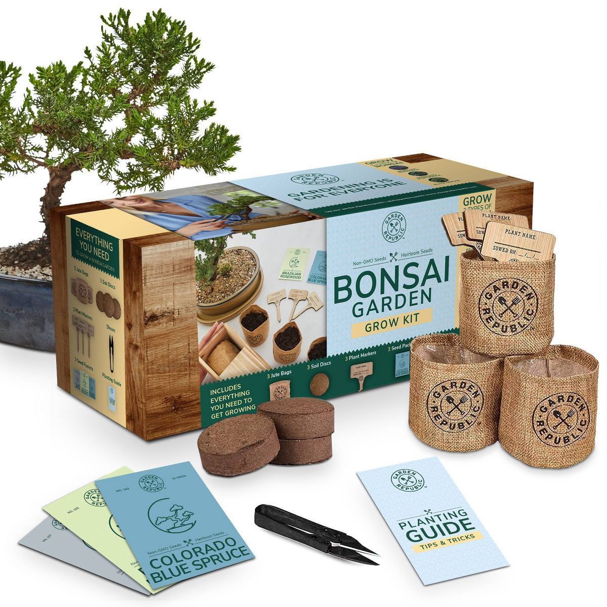 Garden Republic Bonsai Starter Kit in Wooden Giftbox | Target