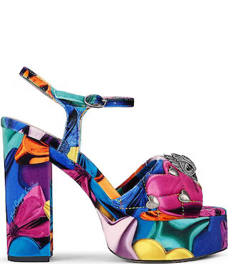 Kensington Studded Velvet Print Logo Ornament Platform Sandals | Dillard's