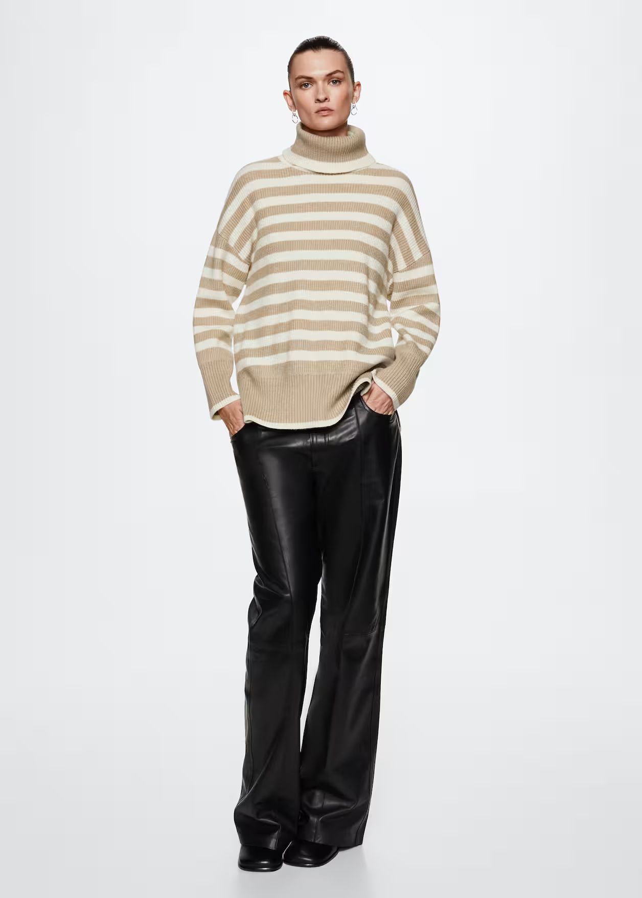 Striped turtleneck sweater | MANGO (UK)