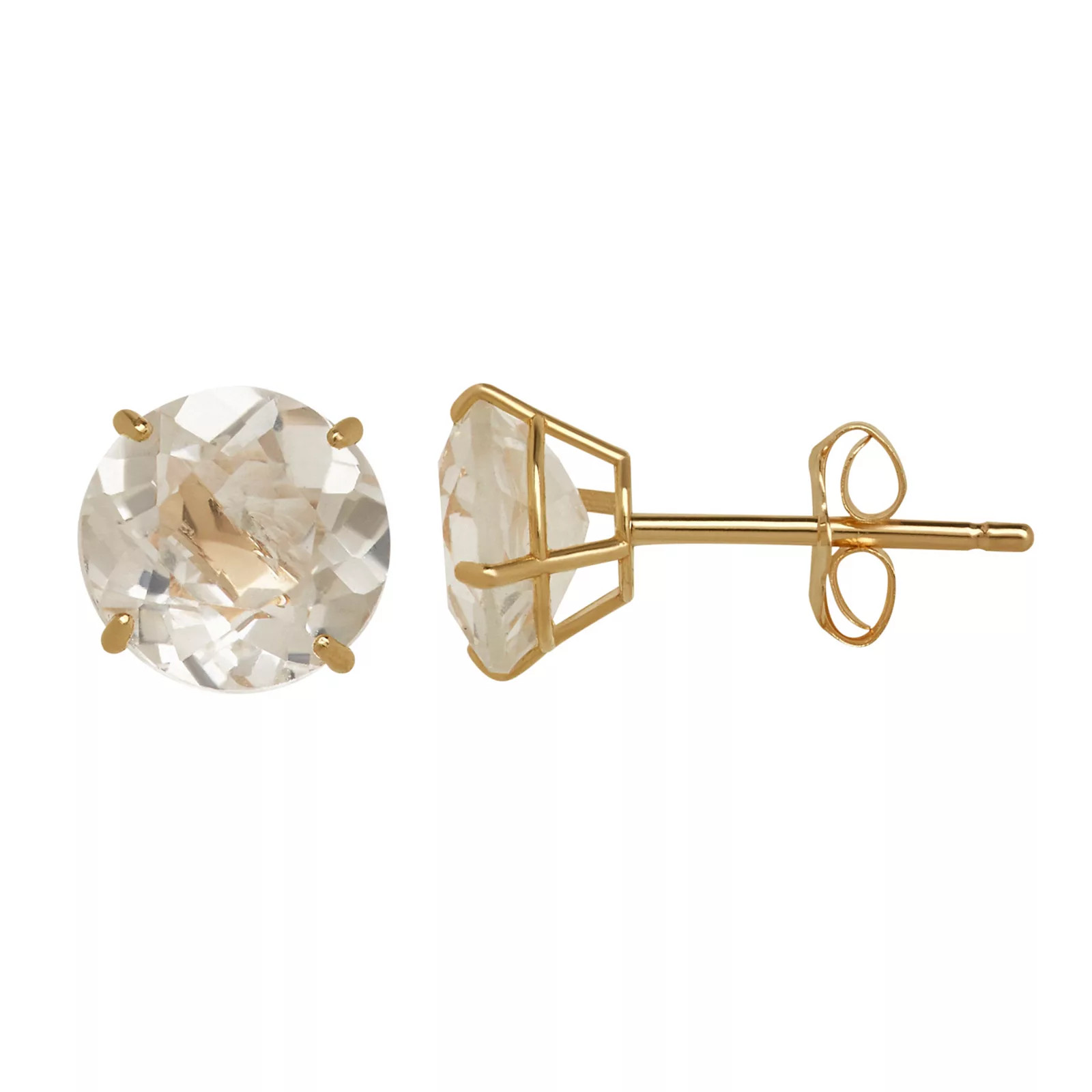 Everlasting Gold White Topaz 10k Gold Stud Earrings, Women's | Kohl's