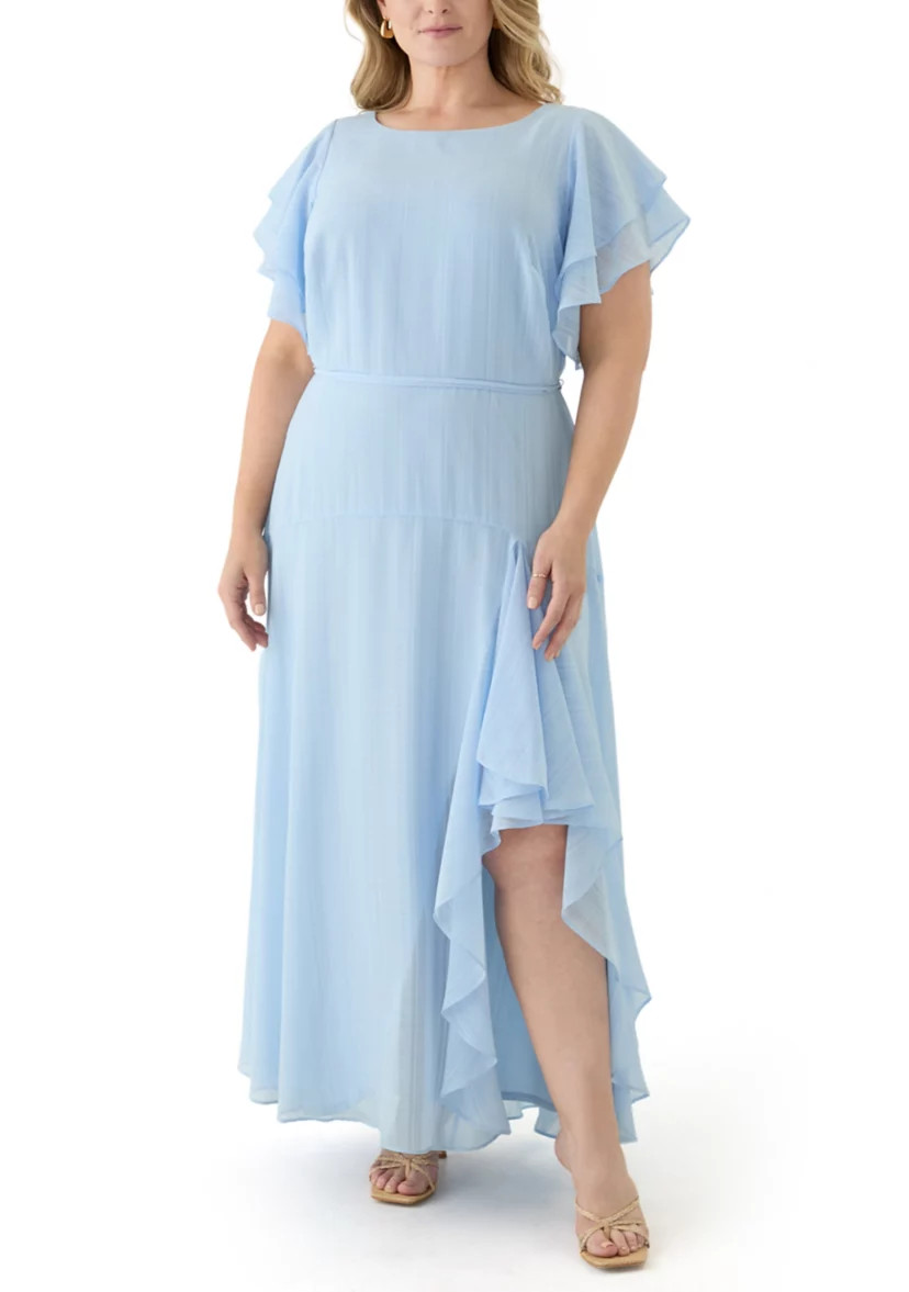 Plus Size Ruffled Chiffon Dress | Belk
