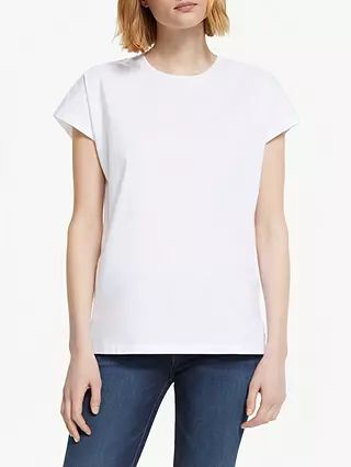 John Lewis & Partners Grown On Short Sleeve Crew Neck T-Shirt, White | John Lewis UK