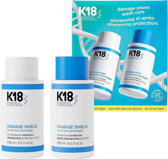 K18 Damage Shield Wash Care Set | Full-Size Color-Safe Protective Shampoo + Conditioner Reduces F... | Amazon (US)