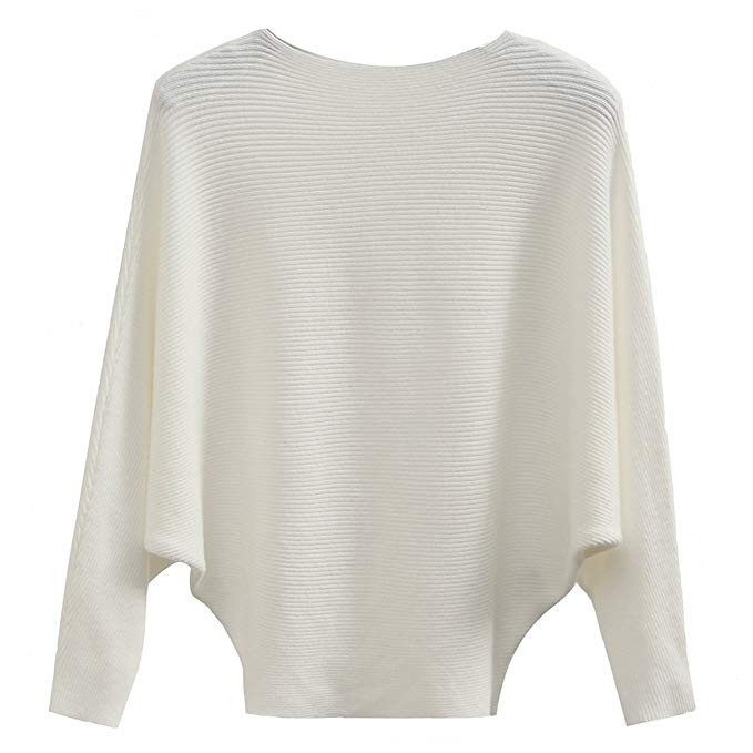 GABERLY Boat Neck Batwing Sleeves Dolman Knitted Sweaters and Pullovers Tops for Women | Amazon (US)