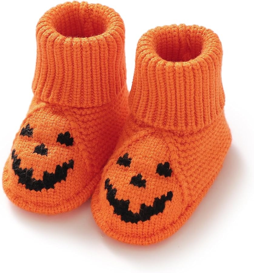 Hadetoto Baby Christmas Booties Newborn Girl Boy Cozy Sock Shoes Infant Toddler Warm Knit Booties | Amazon (US)