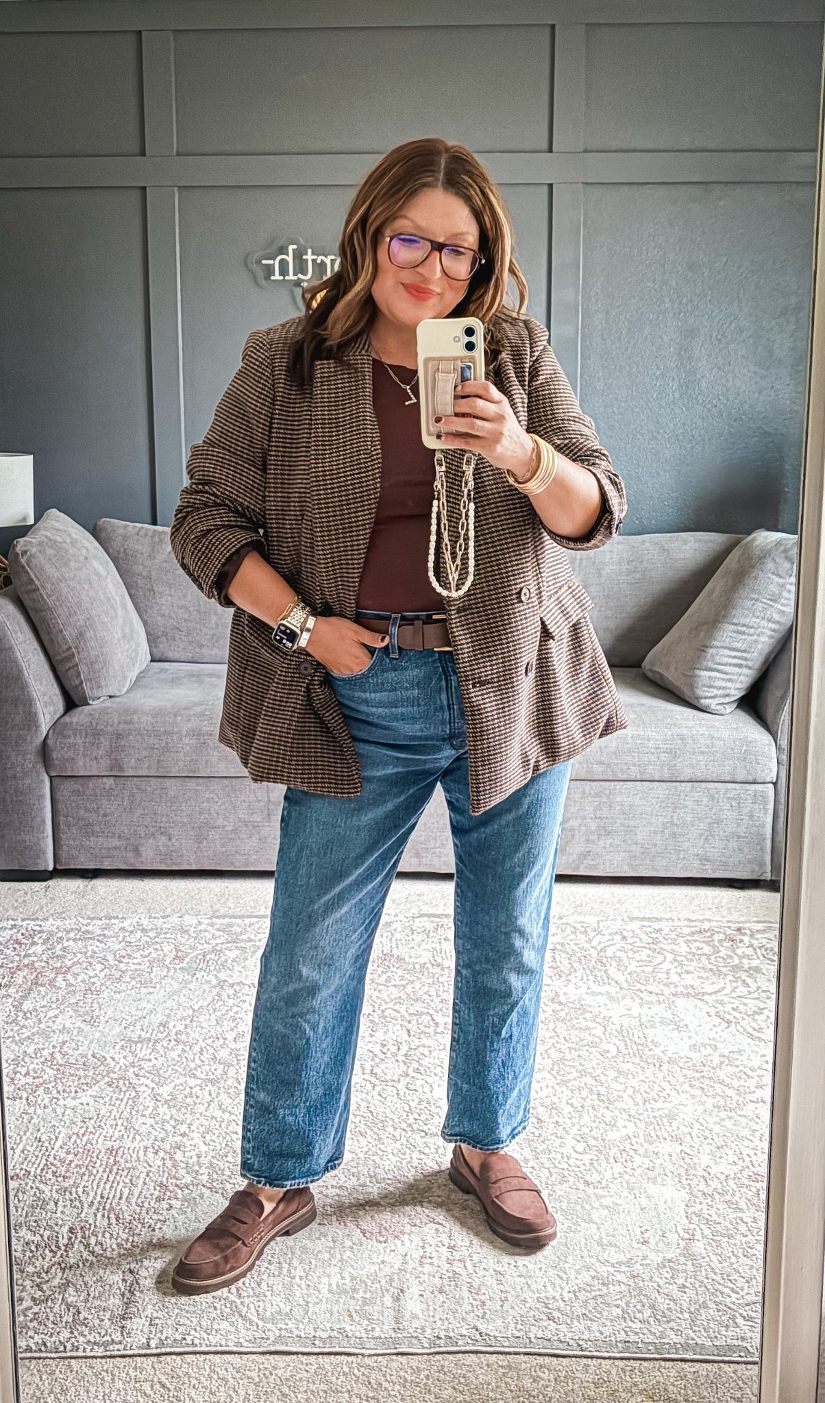 Thursday ootd:
Old Navy Blazer (L)- old but I linked similar 
Quince tank (XL)
Banana Republic belt (L)
Madewell jeans (31)
Brown suede loafers 

#LTKMidsize #LTKOver40 #LTKSaleAlert