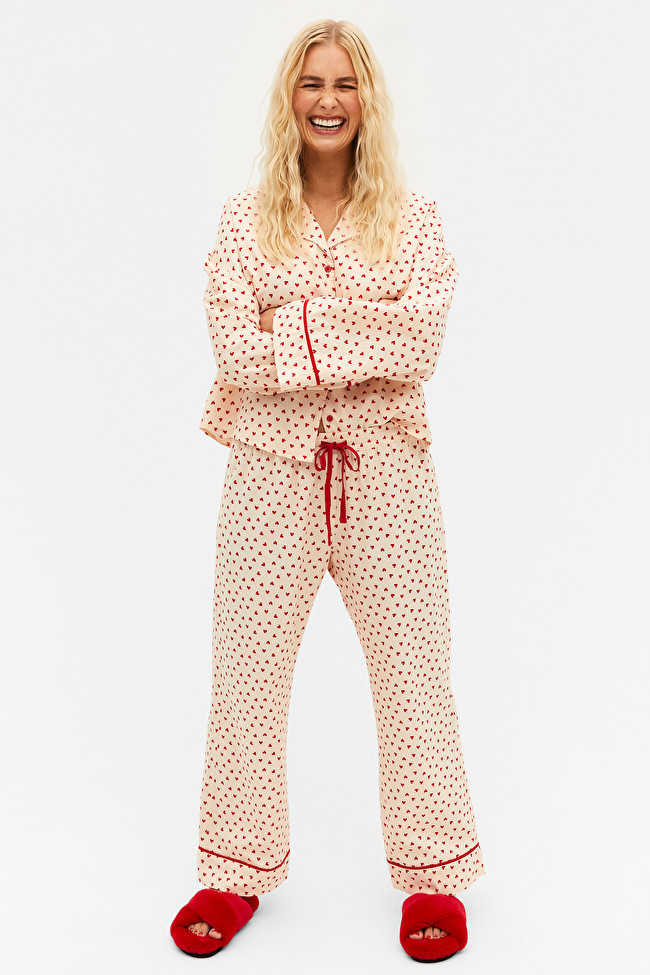 Heart print pyjama trousers | Monki