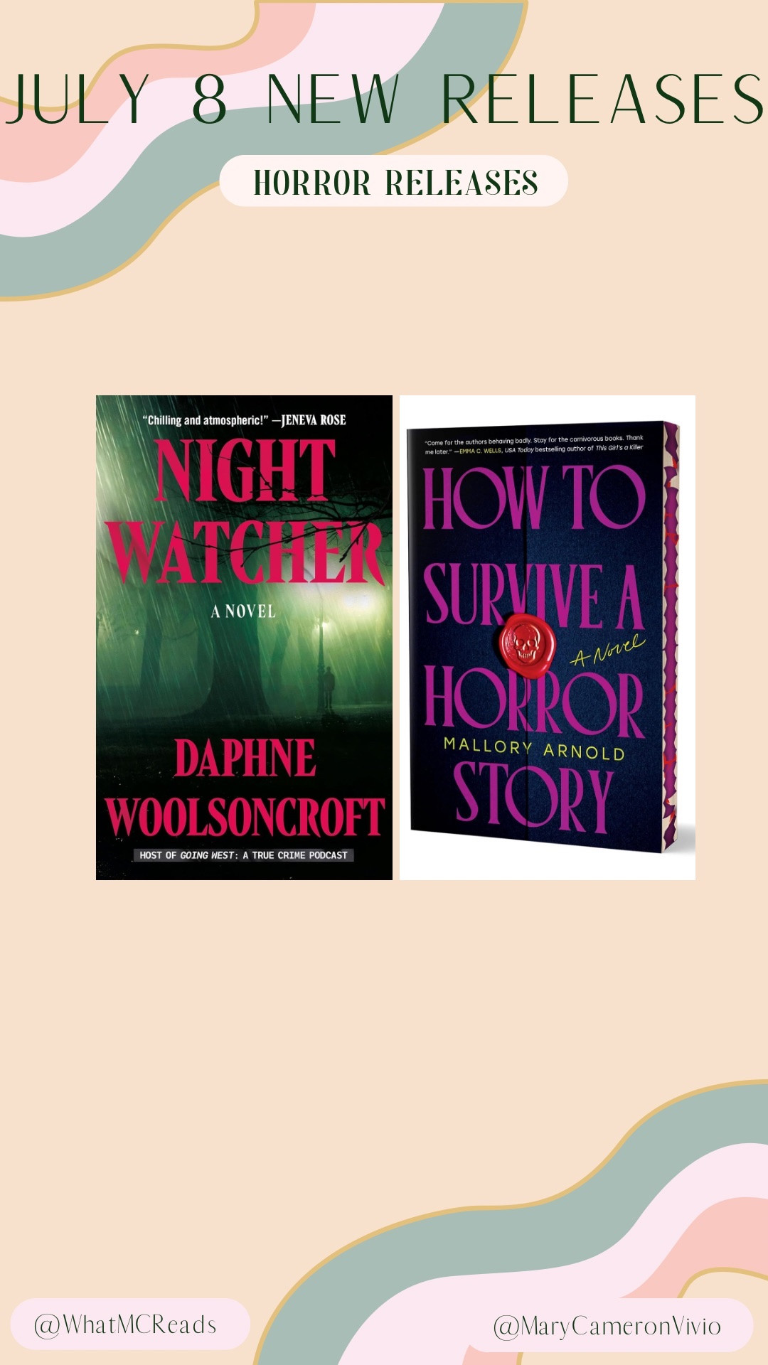 🩸 New horror awaits… 🩸

July 8 brings two chilling new releases that will keep you up all night:

🩸 Night Watcher - Daphne Woolsoncroft
🩸 How to Survive a Horror Story - Mallory Arnold

From haunting shadows to meta mayhem, these fresh horrors are not for the faint of heart. Dare to read them in the dark? 😱📚🕯️

Horror books, new book releases, July 8 releases, scary reads, new horror books

#LTKFindsUnder100 #LTKHome #LTKFindsUnder50