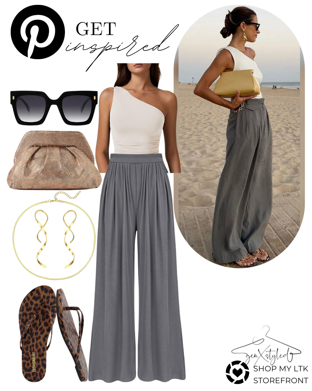 Loving this outfit inspiration with one-shoulder top plus flowy pants combo! Cute and comfy! Perfect for beach days or dinner by the water. Found it on Amazon and they're on sale right now!

#UGCcreator #GenXStyle #SummerStyleInspo #ShopTheLook #AmazonStyle #Over50Style 

 #LTKSummerEdit #LTKSaleAlert #LTKStyleTip