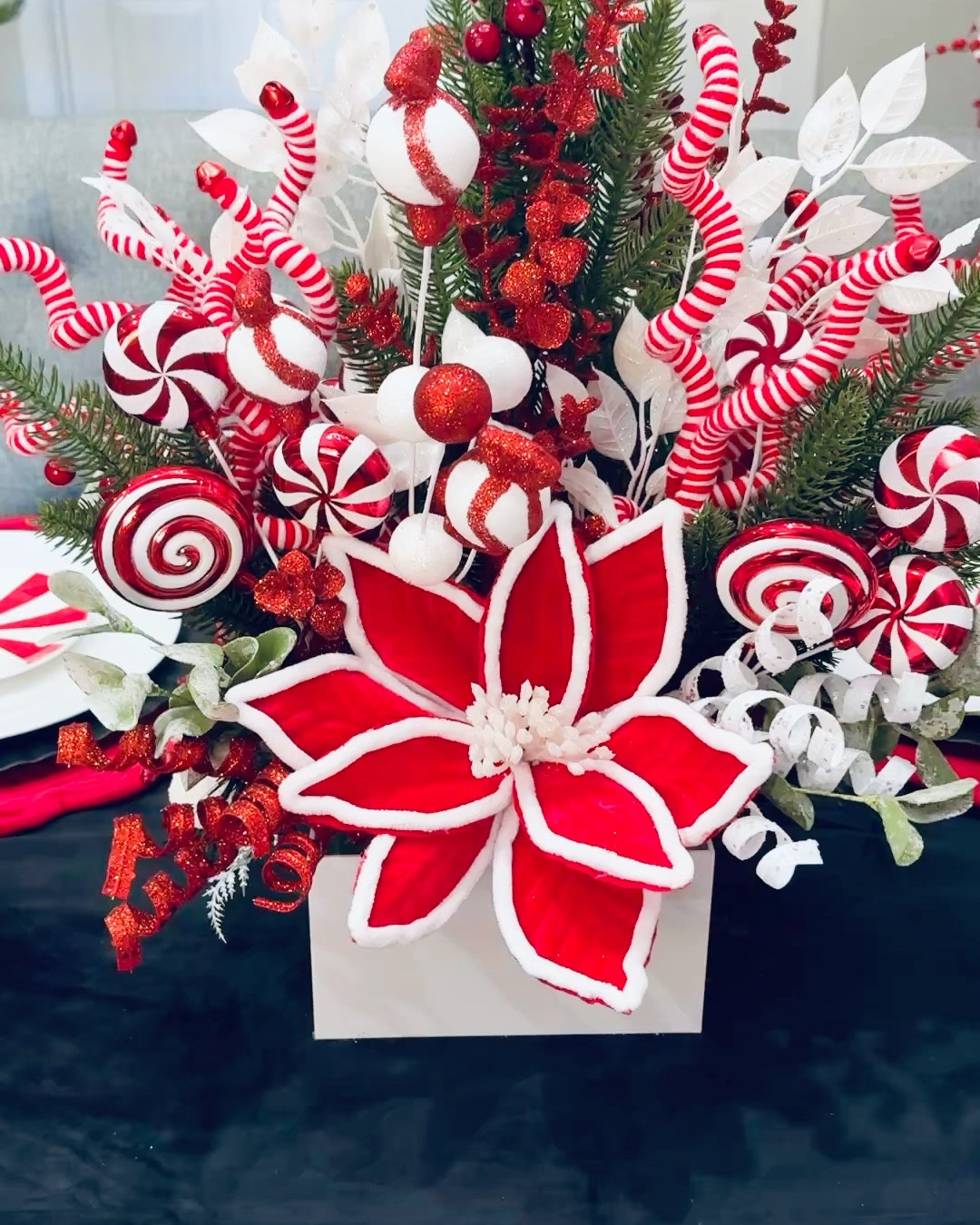 Holiday charm on a budget—finished this 10-minute peppermint centerpiece with thrifted pieces + Amazon finds! Should I post the tutorial? 🎄👇

#peppermintcenterpiece #DIYholiday

#LTKSeasonal #LTKHome #LTKHoliday
