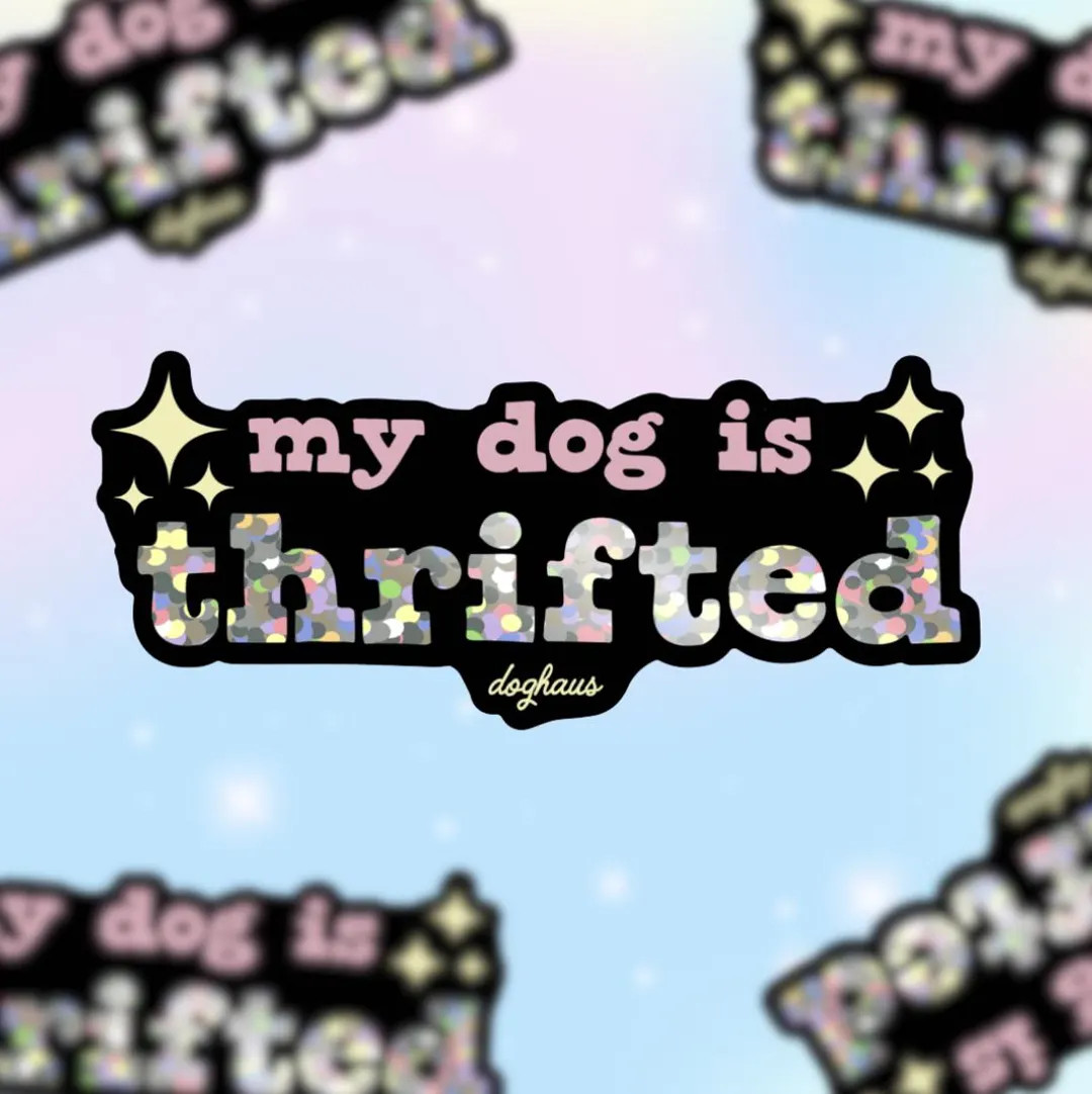 Funny Glitter Rescue Dog Sticker for Water Bottle Car Laptop Decal Waterproof Dog Mom Gift Thrift... | Etsy (US)