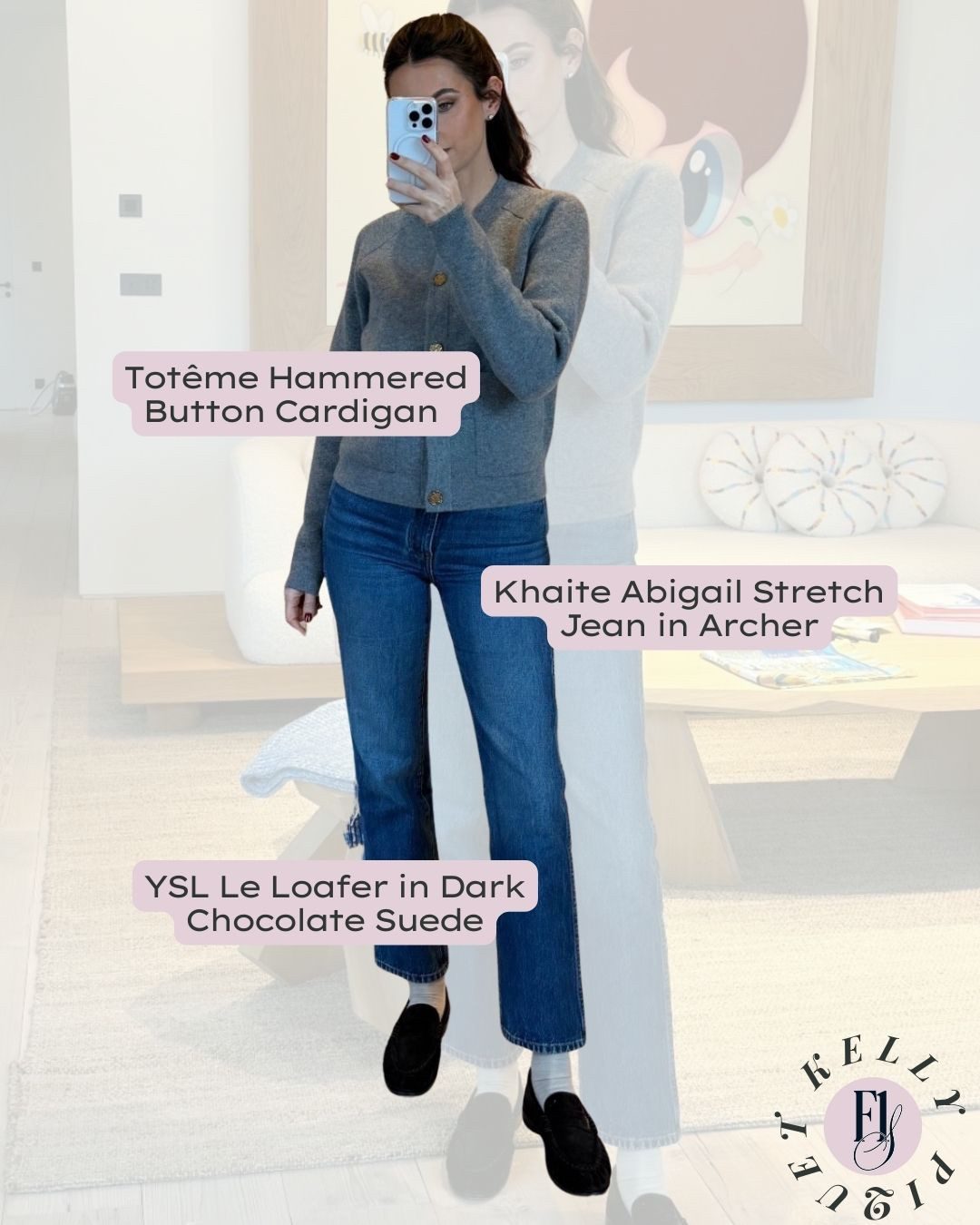 A relaxed yet refined look from Kelly Piquet at home in Monaco. The outfit pairs a navy Toteme cardigan with classic Khaite jeans and suede Saint Laurent loafers, capturing the essence of modern quiet luxury. Polished, wearable, and timeless, this is everyday style done right. 

 

#LTKSeasonal