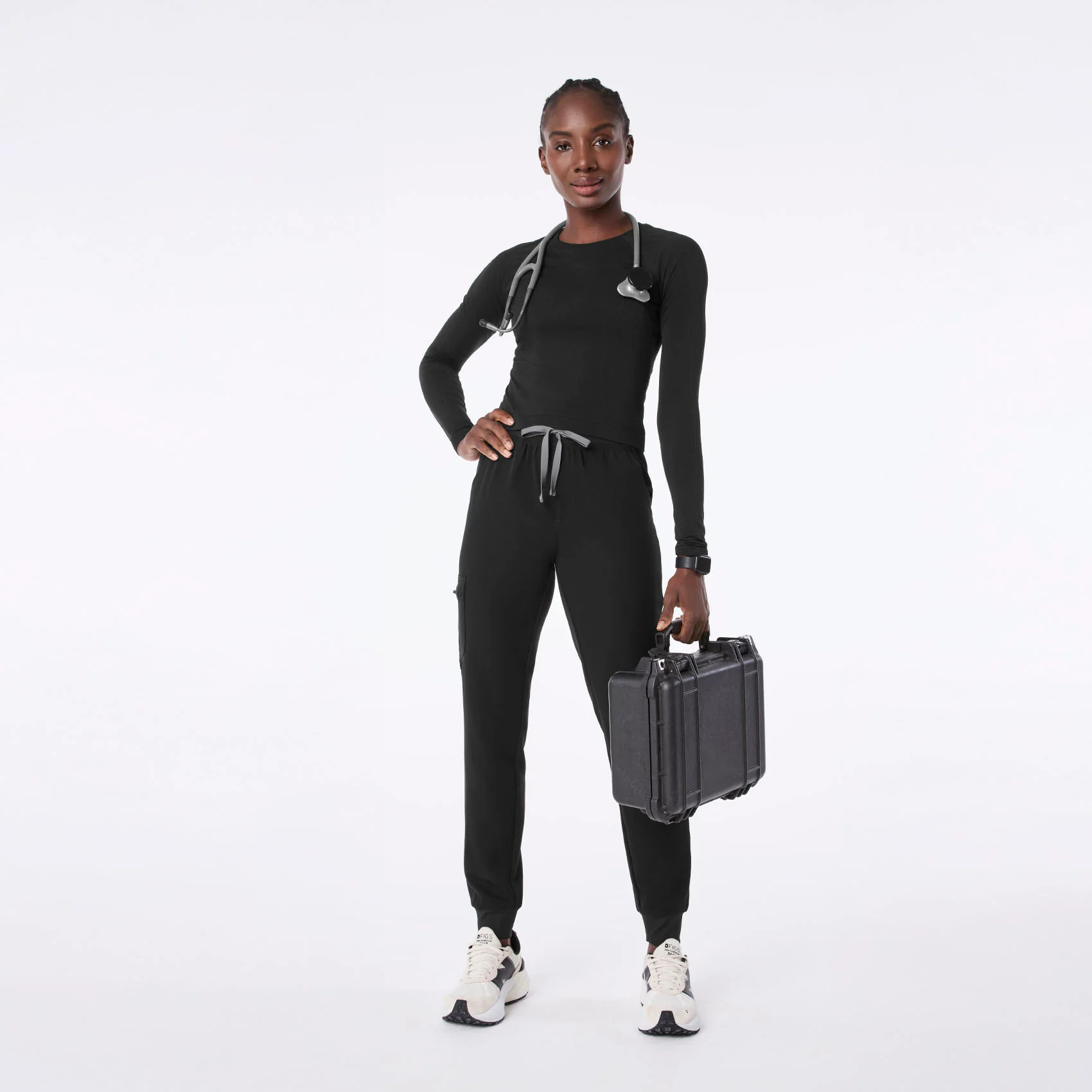 Salta Cropped Longsleeve Underscrub | FIGS