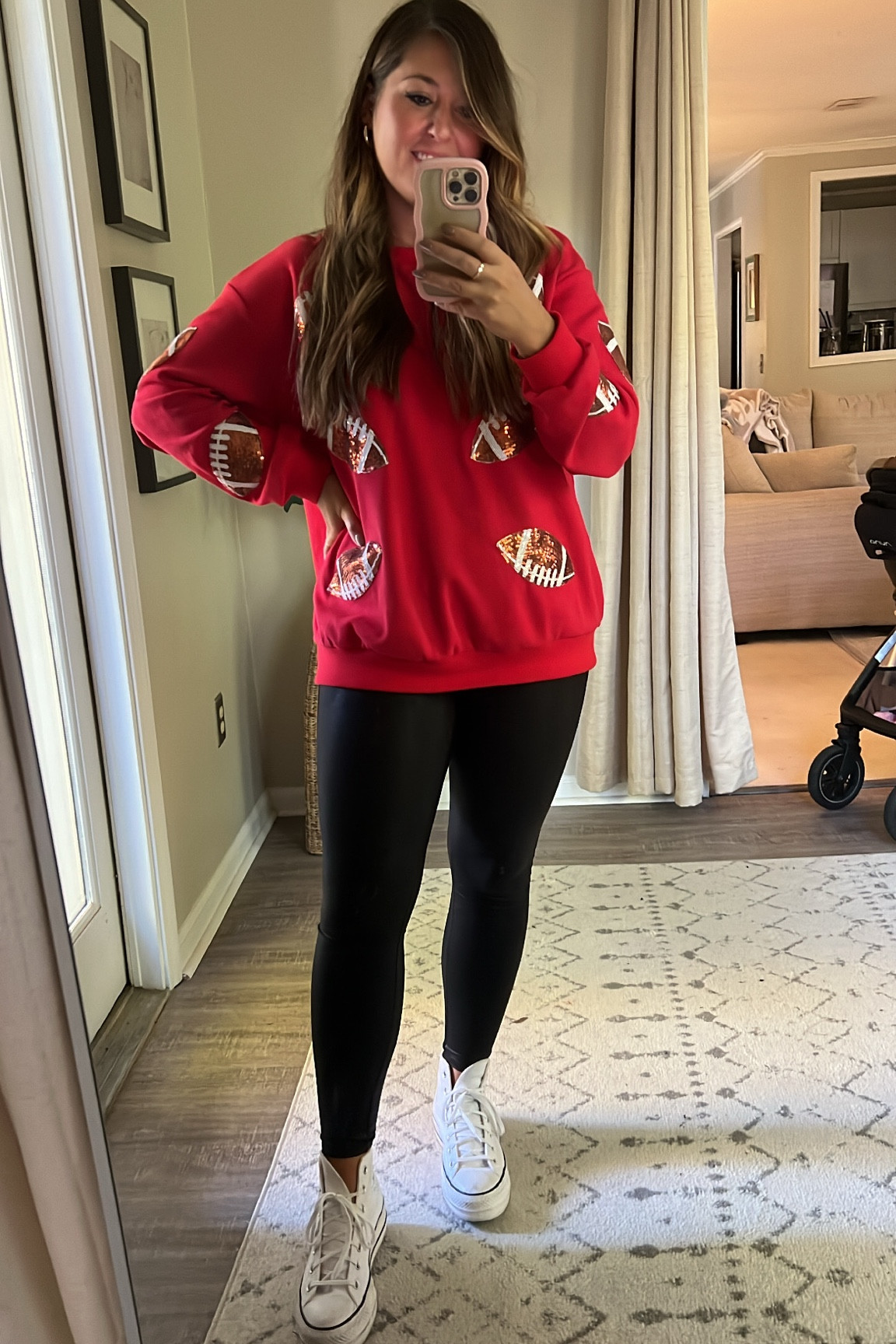 Comfy football outfit 

Wearing large 

#LTKmidsize #LTKstyletip #LTKfindsunder100