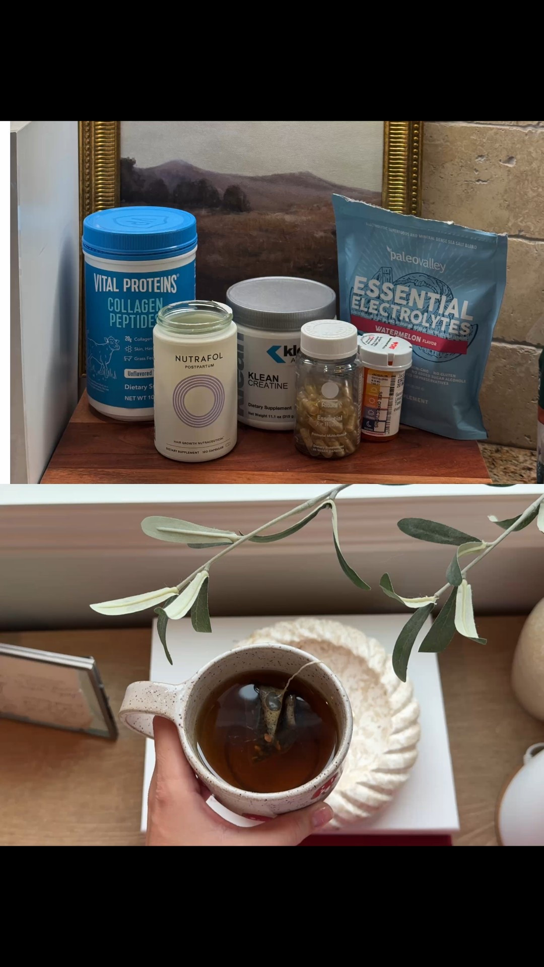 The supplement lineup I have been loving in the morning. I try to do all of them, but at bare minimum I add the electrolytes to my water if I’m just in a rush. 