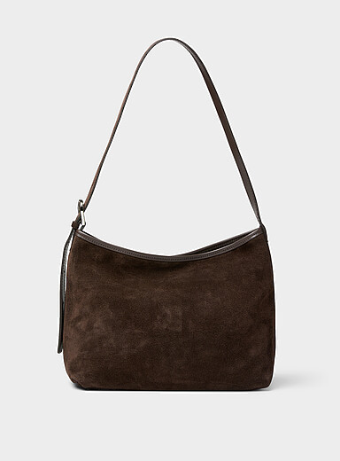 Belt-handle suede crossbody bagExclusive collection from Italy | Simons