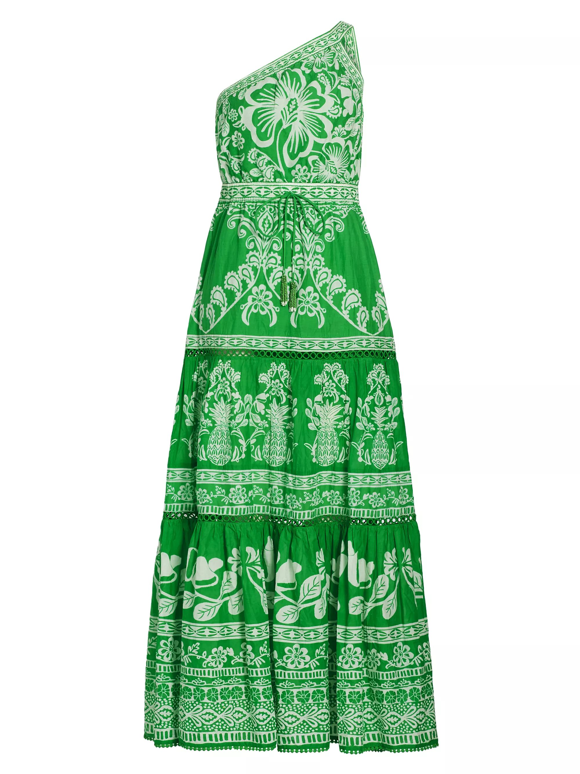 Geometric One-Shoulder Drawstring Maxi Dress | Saks Fifth Avenue