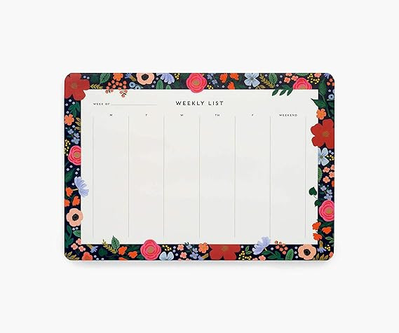 Rifle Paper Co. Wild Rose Weekly Desk Pad, 52 Tear-Off Pages, Doubles as a Mouse Pad, Helps You M... | Amazon (US)
