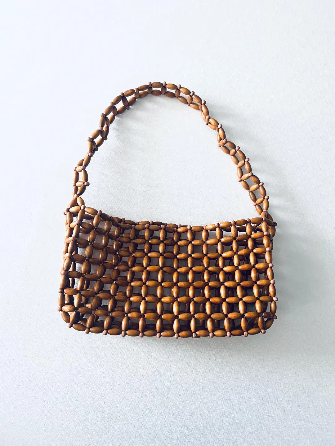 Handmade Wood Beaded Bag, Shoulder Bag, Vintage Style Wooden Bags, YSL WOOD BAGS | Etsy (Global)
