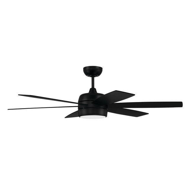 Craftmade Trevor 52-in Flat Black LED Indoor/Outdoor Smart Ceiling Fan with Light Remote (6-Blade... | Lowe's