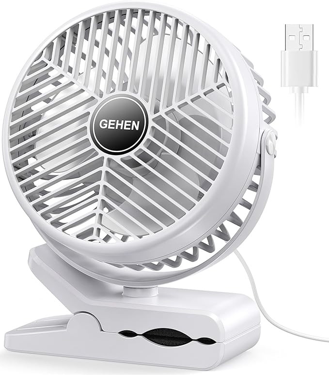 GEHEN 6 INCHES Personal Fan, Bedroom Clip on Fan Ultra Quiet Small Table Fan, Office Desk fan, 3 ... | Amazon (US)