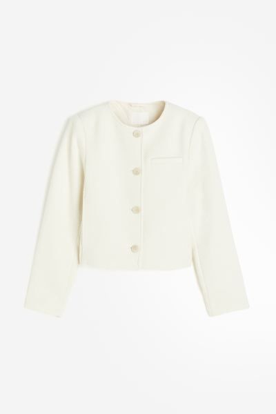 Short Twill Jacket - Cream - Ladies | H&M US | H&M (US + CA)