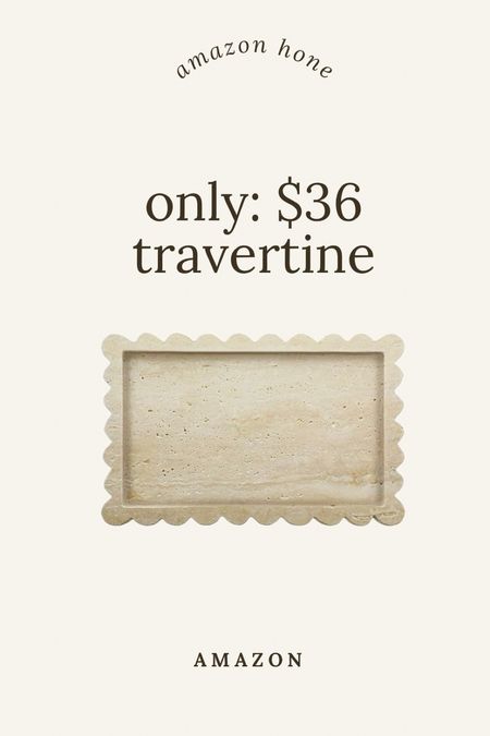 $36 for this travertine scalloped tray from Amazon, the price of these has gone down considerably most of mine were over $100. This one is such such a good deal would be perfect on your coffee table or in the kitchen bathroom vanity or on a shelf.

#LTKSaleAlert #LTKHome #LTKStyleTip