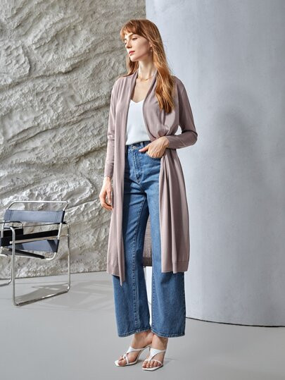 MOTF PREMIUM 100% SILK DUSTER CARDIGAN | SHEIN
