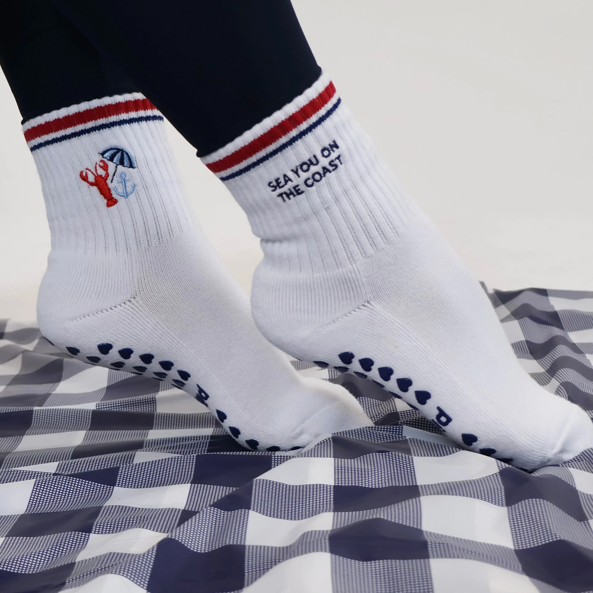 Sea You on the Coast Grip Socks | Pilabarre