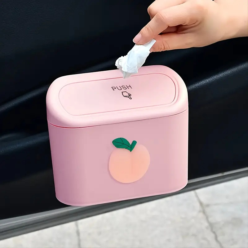 Cute Cartoon Car Trash Can With Flip-top Lid - Keep Your Car Clean And Tidy! | Temu Affiliate Program