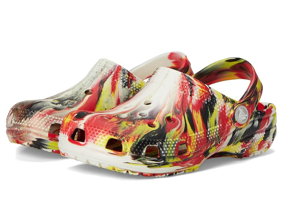 Crocs Kids Classic Marbled Tie-Dye CLogs (Little Kid/Big Kid) Kids Shoes Varsity Red/Multi Glow in the Dark: 2 Little Kid M | Zappos.com