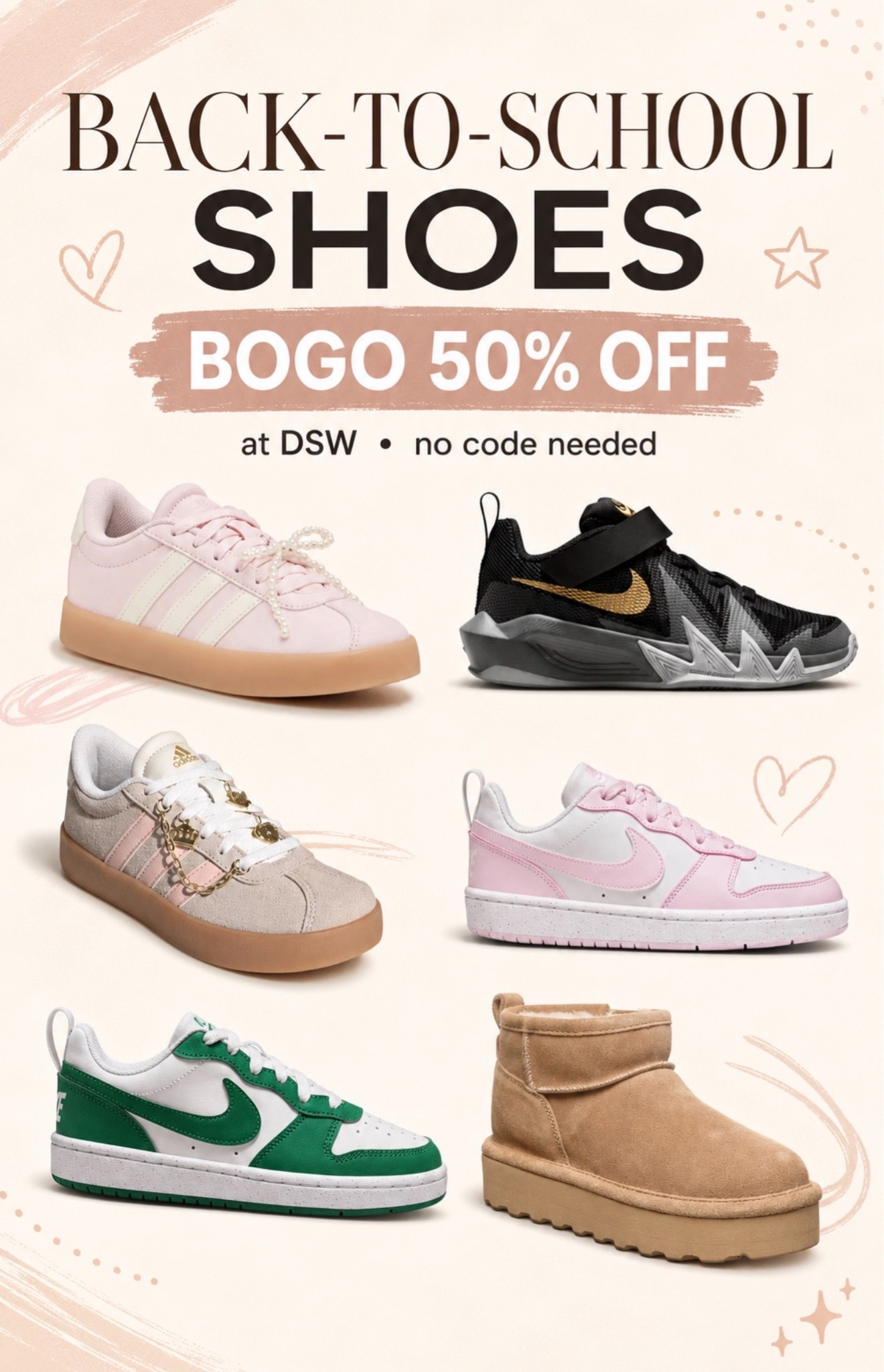 Back-to-school shoe shopping made easy 🙌🏻 DSW is BOGO 50% off, and I rounded up the cutest pairs for the kids! No code needed 👟💕

#LTKSaleAlert #LTKKids