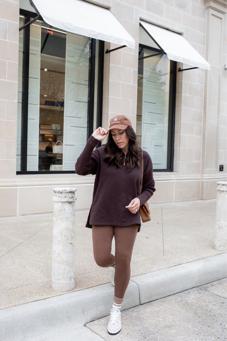 Mom on-the-go look. 

Varley athleisure
Brown leggings
Brown pullover 
Half zip pullover
Anine Bing hat
Casual mom outfit 
Cool mom outfit


#LTKfitness #LTKover40 #LTKmidsize