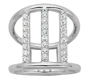 Diamonique Sterling 4/10cttw Triple-Bar Ring | QVC