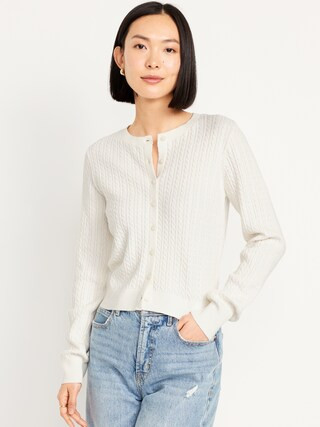 SoSoft Cable Crop Cardigan Sweater | Old Navy (CA)