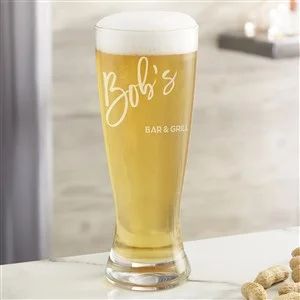 Bold Family Name Personalized Pilsner Beer Glass | Personalization Mall