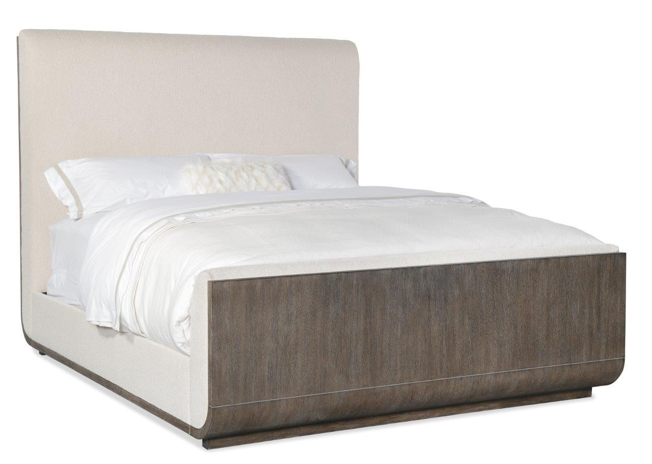 Modern Mood King Upholstered Panel Bed In Dark Wood | 1stopbedrooms
