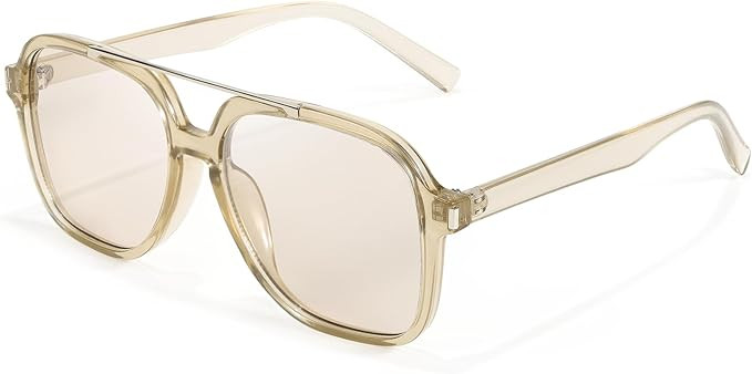 SODQW Trendy Aviator Sunglasses for Women Men UV400 Designer 70s Shades for Driving Traveling Tre... | Amazon (US)