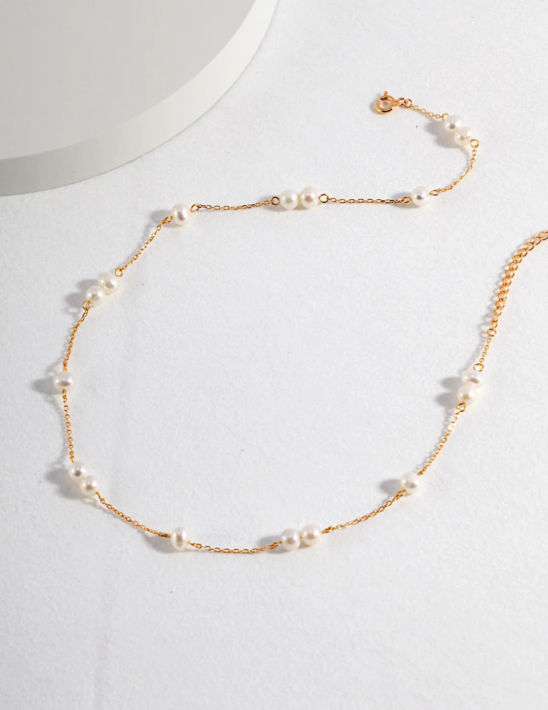 Gold and Pearl Strand Necklace - 18k Gold Jewelry by Apelila | Apelila Jewelry