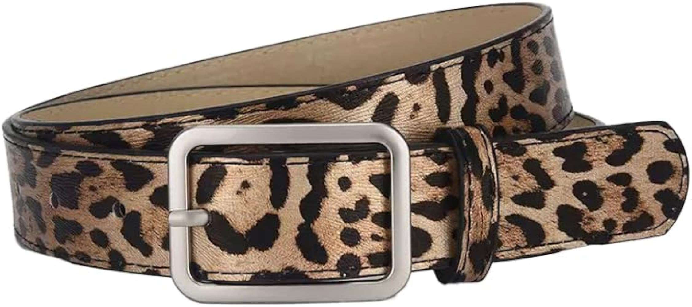 COTIM COYIN Women's Suede Leather Belts with Silver Buckle for Jeans, Pants, Dresses | Amazon (US)