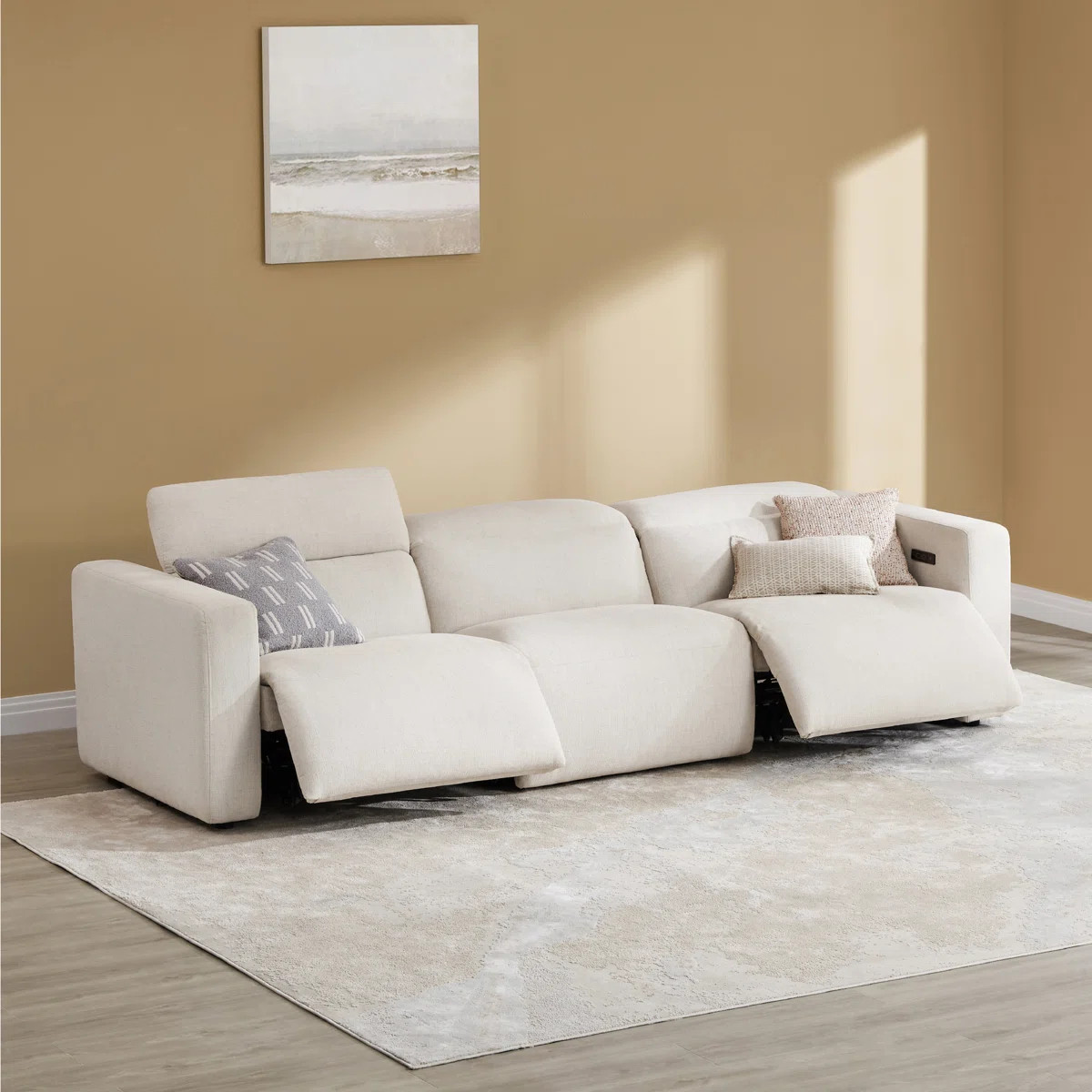 Martine 117'' Wide Upholstered Reclining Sofa | Wayfair North America