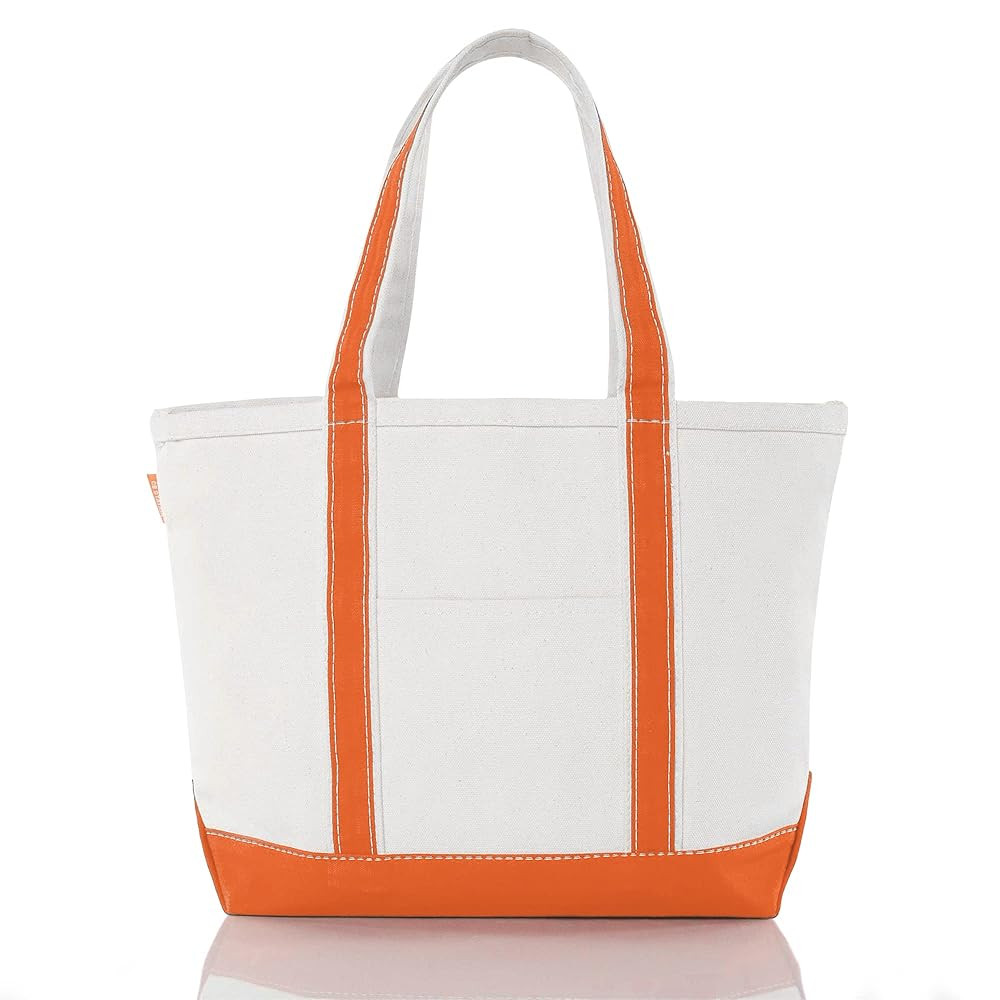 Medium Classic Canvas Tote Bag for Women, Top Zipper Closure, Outer Pocket, Daily Essentials, Gro... | Amazon (US)