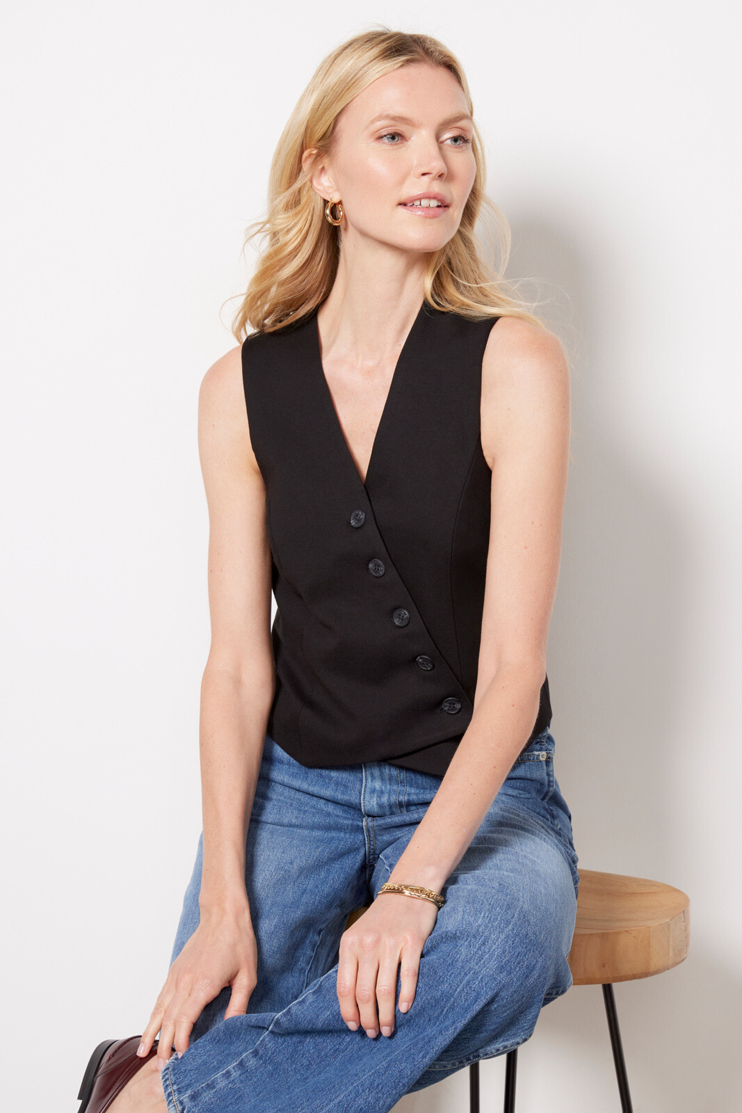 Cora Asymmetrical Vest | Evereve