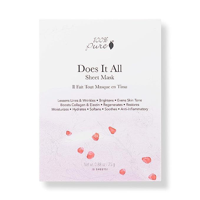 100% PURE Sheet Mask: Does It All (5 PCS), Full Face Sheet Mask, Made with Retinol, Hyaluronic Ac... | Amazon (US)